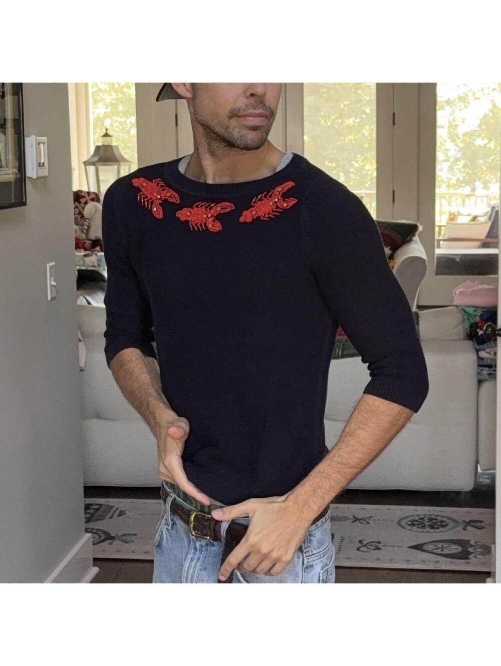 Talbots Beaded Lobster Sweater 🦞